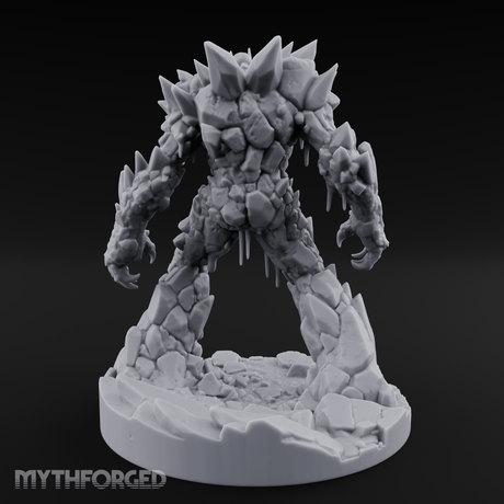 Crystalline Emerging Earth Elemental Colossus Miniature for Dungeons and Dragons, Pathfinder or other TTRPGs