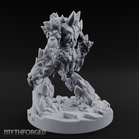 Crystalline Emerging Earth Elemental Colossus Miniature for Dungeons and Dragons, Pathfinder or other TTRPGs