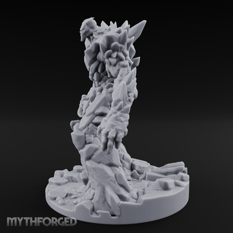 Crystalline Emerging Earth Elemental Colossus Miniature for Dungeons and Dragons, Pathfinder or other TTRPGs