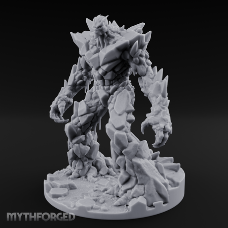 Crystalline Emerging Earth Elemental Colossus Miniature for Dungeons and Dragons, Pathfinder or other TTRPGs