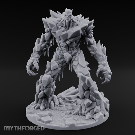 Crystalline Emerging Earth Elemental Colossus Miniature for Dungeons and Dragons, Pathfinder or other TTRPGs