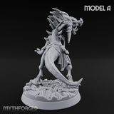 Frill Flaring Raptor Hunter A Miniature for Dungeons and Dragons, Pathfinder or other TTRPGs