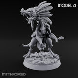 Frill Flaring Raptor Hunter A Miniature for Dungeons and Dragons, Pathfinder or other TTRPGs
