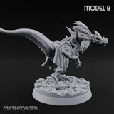 Frill Flaring Raptor Hunter B Miniature for Dungeons and Dragons, Pathfinder or other TTRPGs