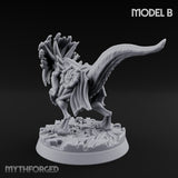 Frill Flaring Raptor Hunter B Miniature for Dungeons and Dragons, Pathfinder or other TTRPGs