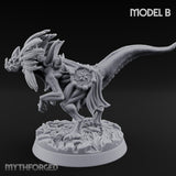 Frill Flaring Raptor Hunter B Miniature for Dungeons and Dragons, Pathfinder or other TTRPGs