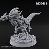 Frill Flaring Raptor Hunter B Miniature for Dungeons and Dragons, Pathfinder or other TTRPGs