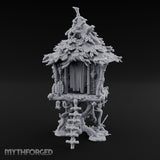 Frond-Thatched Idol-Carved Tribal Treehouse Hut Miniature for Dungeons and Dragons, Pathfinder or other TTRPGs
