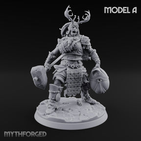 Hammer, Axe and Splintered Club Frost Giant Warrior A