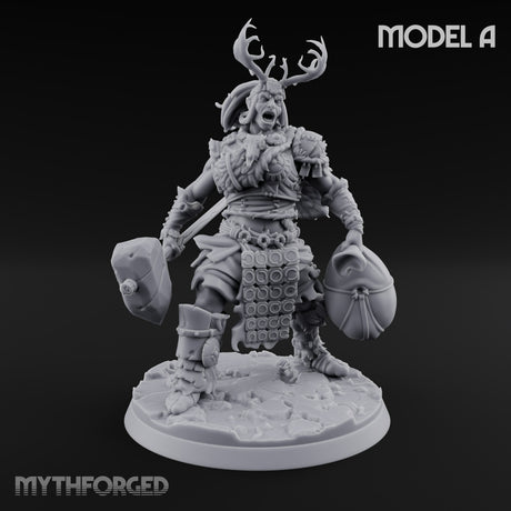 Hammer, Axe and Splintered Club Frost Giant Warrior A