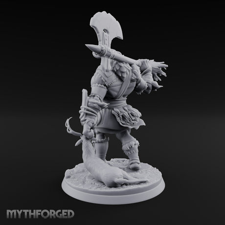 Hammer, Axe and Splintered Club Frost Giant Warrior B