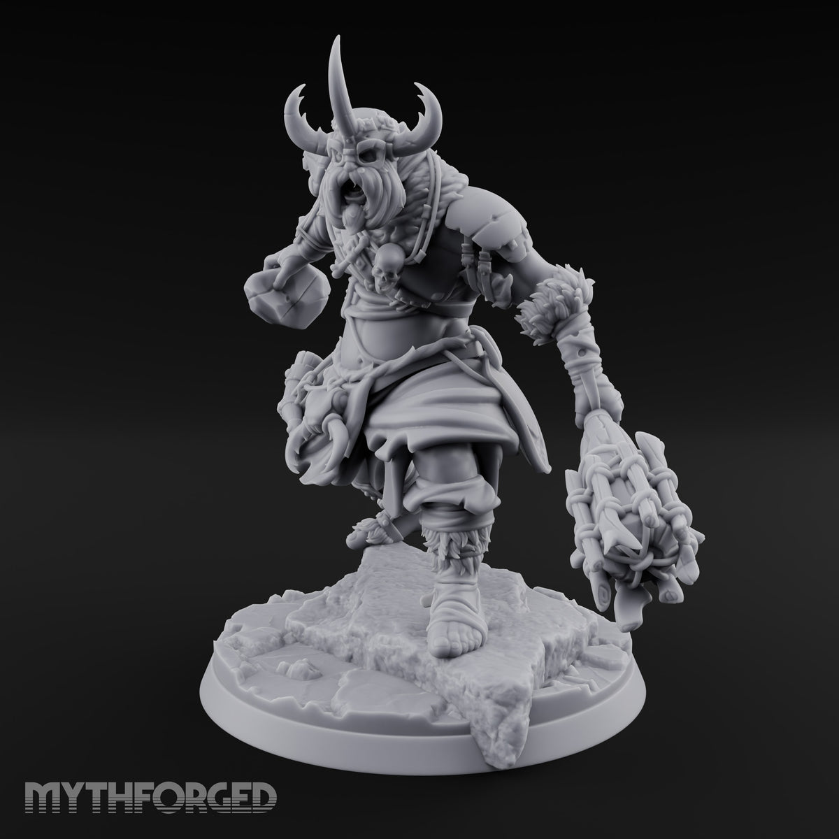 Hammer, Axe and Splintered Club Frost Giant Warrior C