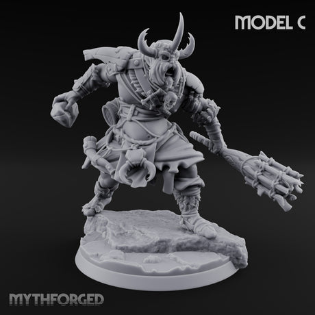 Hammer, Axe and Splintered Club Frost Giant Warrior C