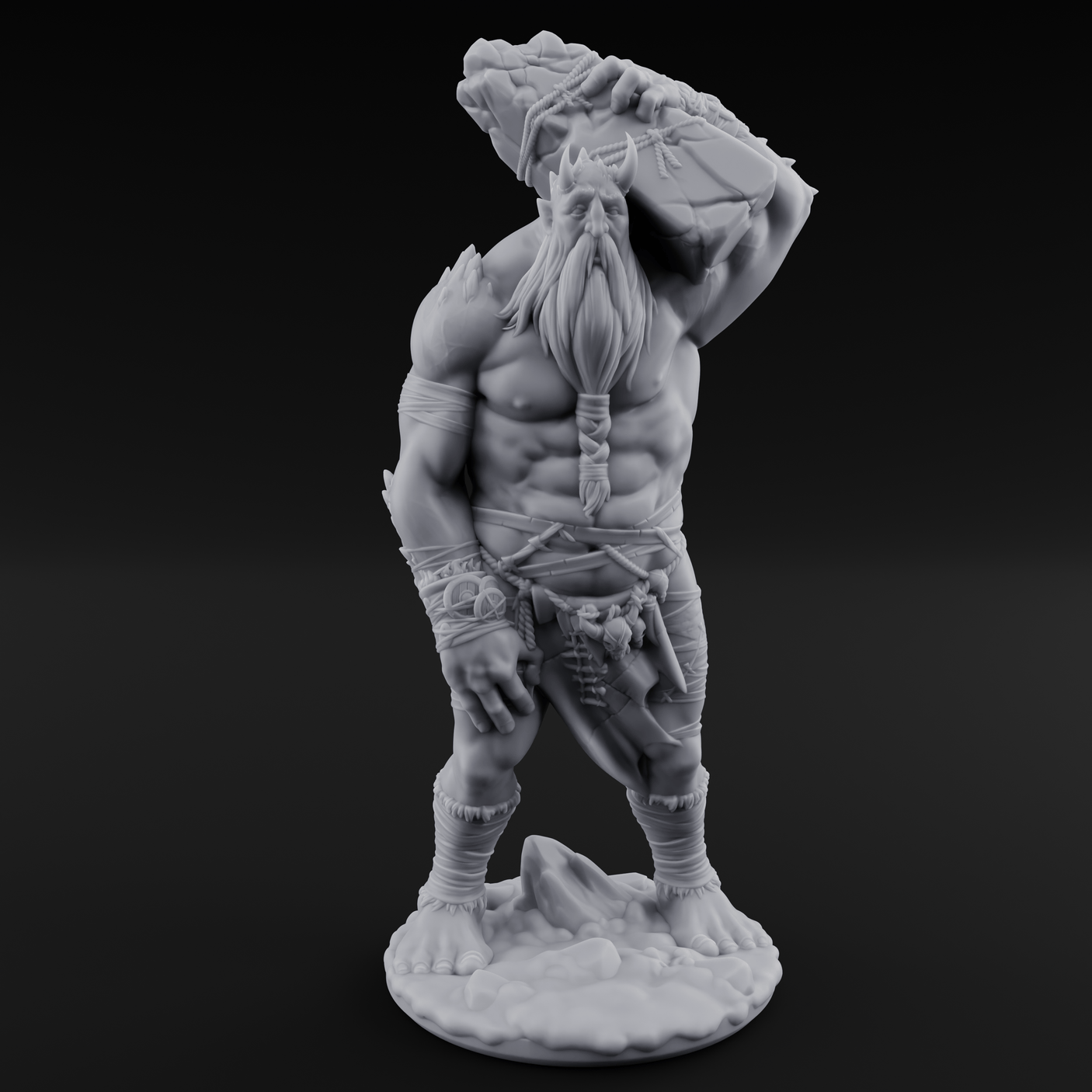 Shoulder Hauling Frost Giant Laborer Miniature for Dungeons and Dragons, Pathfinder or other TTRPGs