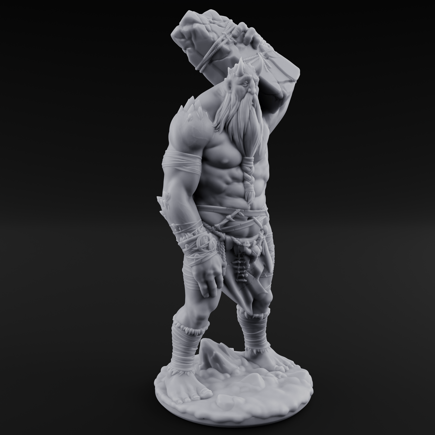 Shoulder Hauling Frost Giant Laborer Miniature for Dungeons and Dragons, Pathfinder or other TTRPGs