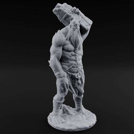 Shoulder Hauling Frost Giant Laborer Miniature for Dungeons and Dragons, Pathfinder or other TTRPGs