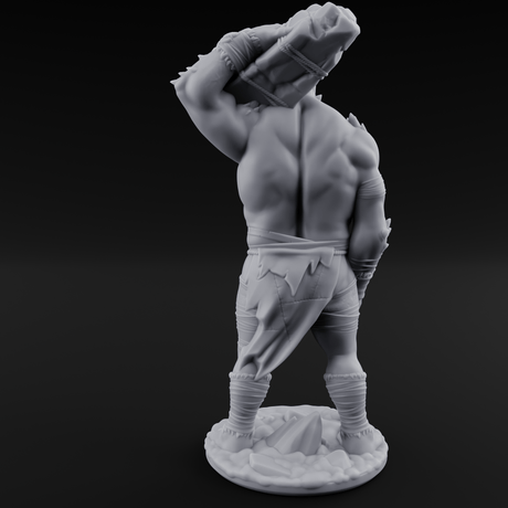 Shoulder Hauling Frost Giant Laborer Miniature for Dungeons and Dragons, Pathfinder or other TTRPGs