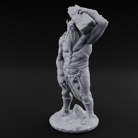 Shoulder Hauling Frost Giant Laborer Miniature for Dungeons and Dragons, Pathfinder or other TTRPGs