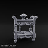 Fruit-Laden Scroll-Handled Noble Service Cart Miniature for Dungeons and Dragons, Pathfinder or other TTRPGs