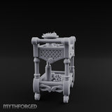 Fruit-Laden Scroll-Handled Noble Service Cart Miniature for Dungeons and Dragons, Pathfinder or other TTRPGs