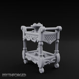 Fruit-Laden Scroll-Handled Noble Service Cart Miniature for Dungeons and Dragons, Pathfinder or other TTRPGs