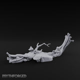 Fungus-Capped Branch-Splayed Fallen Log with Mushrooms Miniature for Dungeons and Dragons, Pathfinder or other TTRPGs