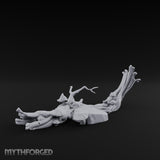 Fungus-Capped Branch-Splayed Fallen Log with Mushrooms Miniature for Dungeons and Dragons, Pathfinder or other TTRPGs
