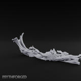 Fungus-Capped Branch-Splayed Fallen Log with Mushrooms Miniature for Dungeons and Dragons, Pathfinder or other TTRPGs