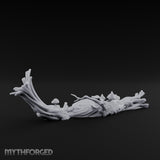 Fungus-Capped Branch-Splayed Fallen Log with Mushrooms Miniature for Dungeons and Dragons, Pathfinder or other TTRPGs