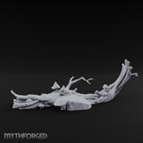 Fungus-Capped Branch-Splayed Fallen Log with Mushrooms Miniature for Dungeons and Dragons, Pathfinder or other TTRPGs