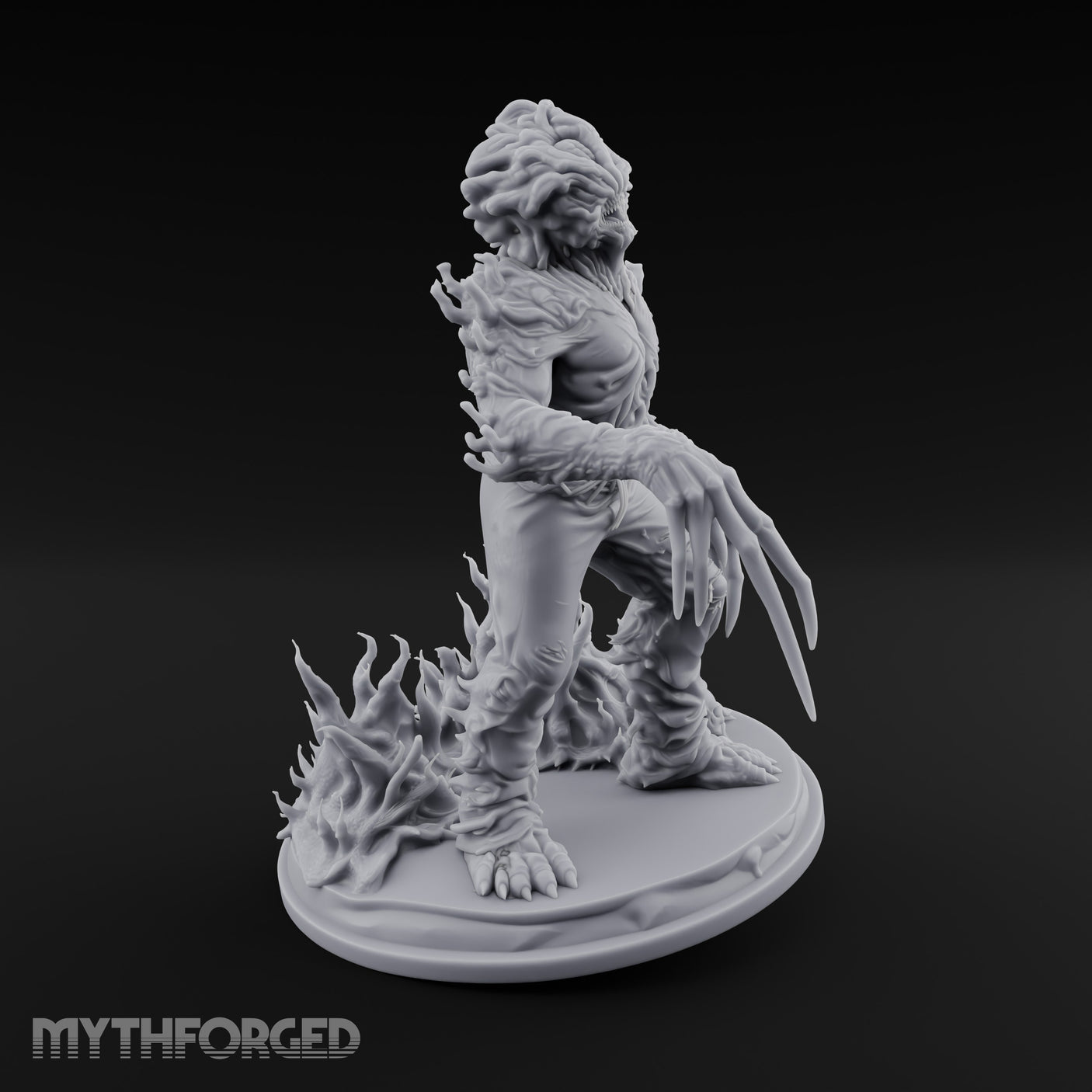Fungus Crowned Lurching Zombie Fungus Hybrid Miniature for Dungeons and Dragons, Pathfinder or other TTRPGs