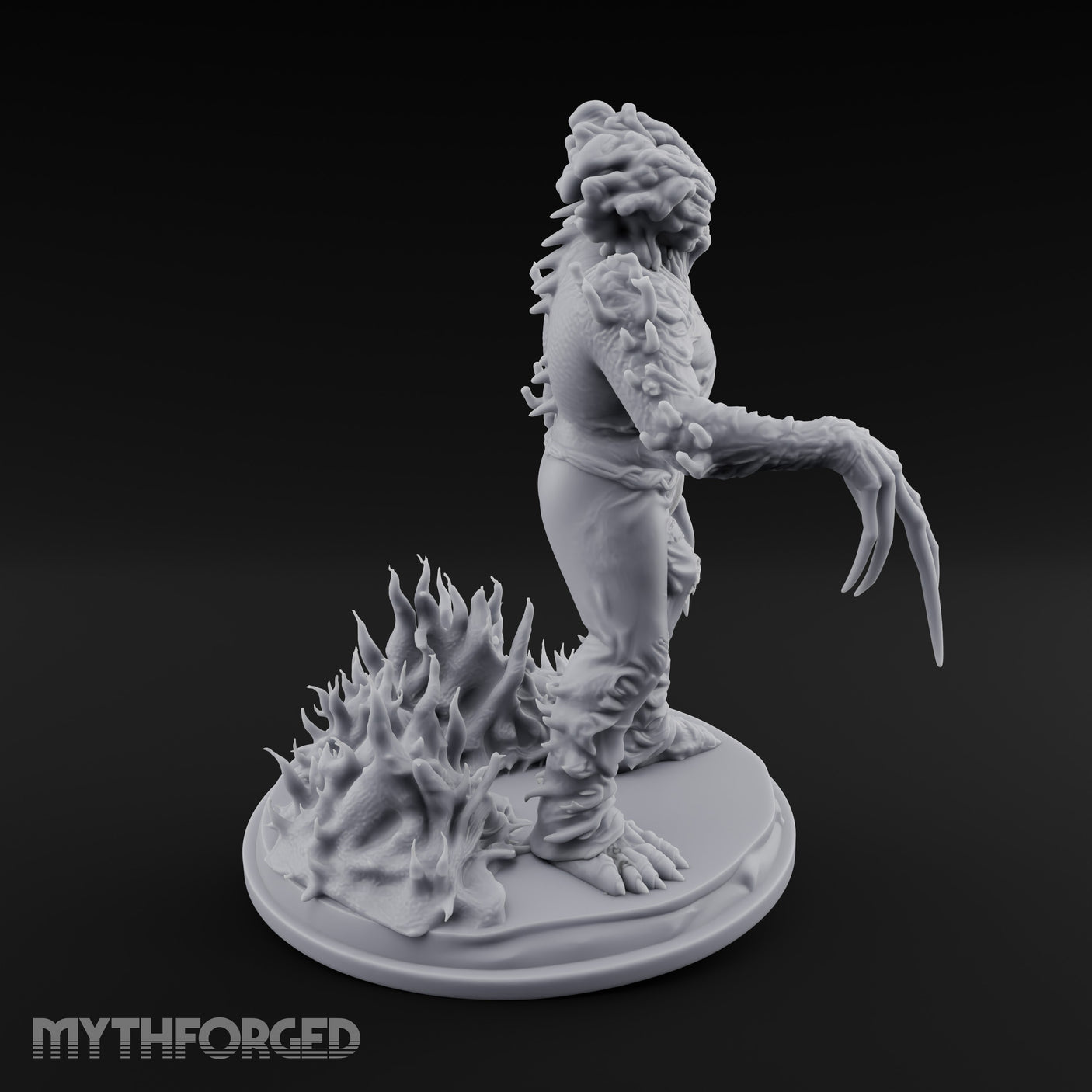 Fungus Crowned Lurching Zombie Fungus Hybrid Miniature for Dungeons and Dragons, Pathfinder or other TTRPGs