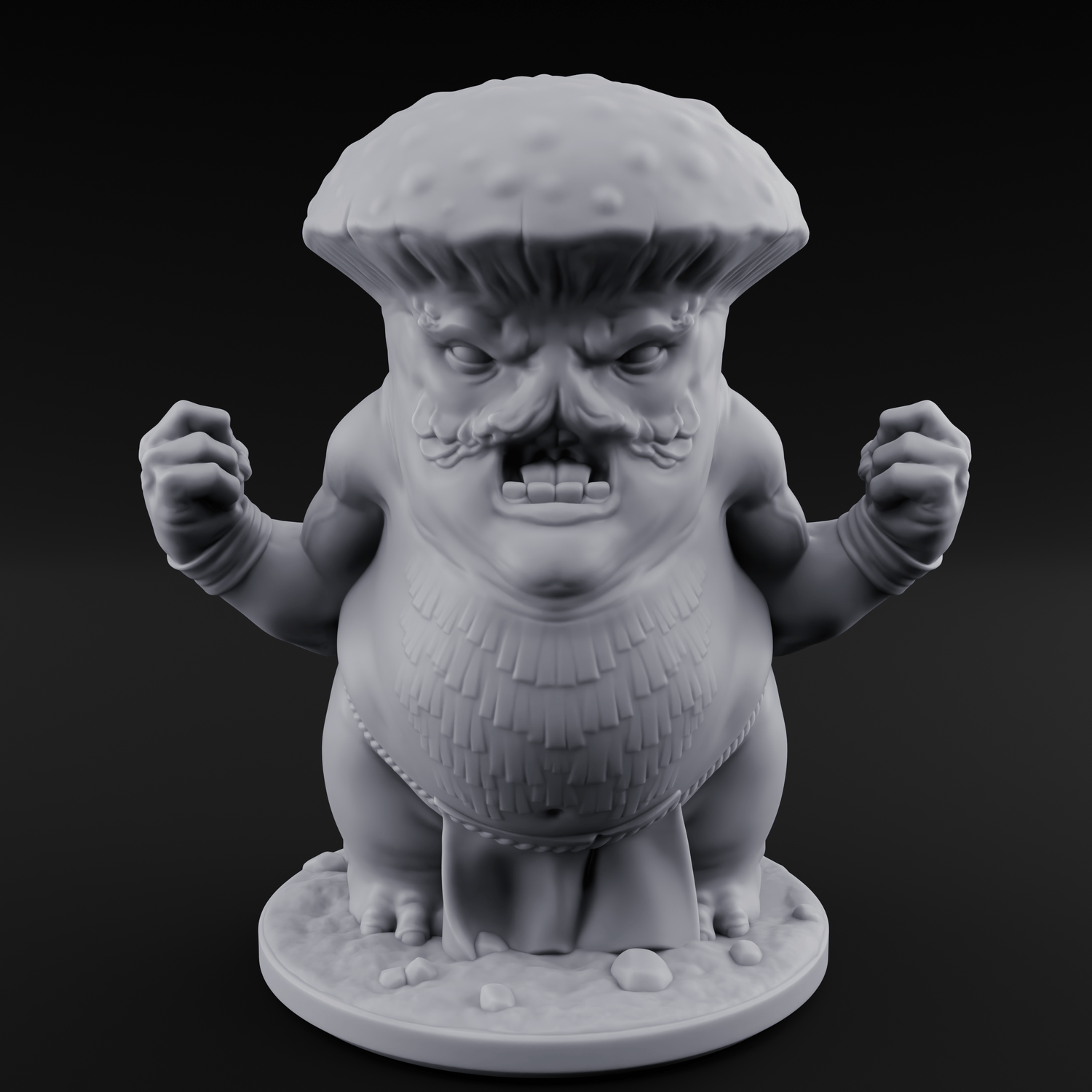 Fists Up Grumpy Myconid Brawler A Miniature for Dungeons and Dragons, Pathfinder or other TTRPGs