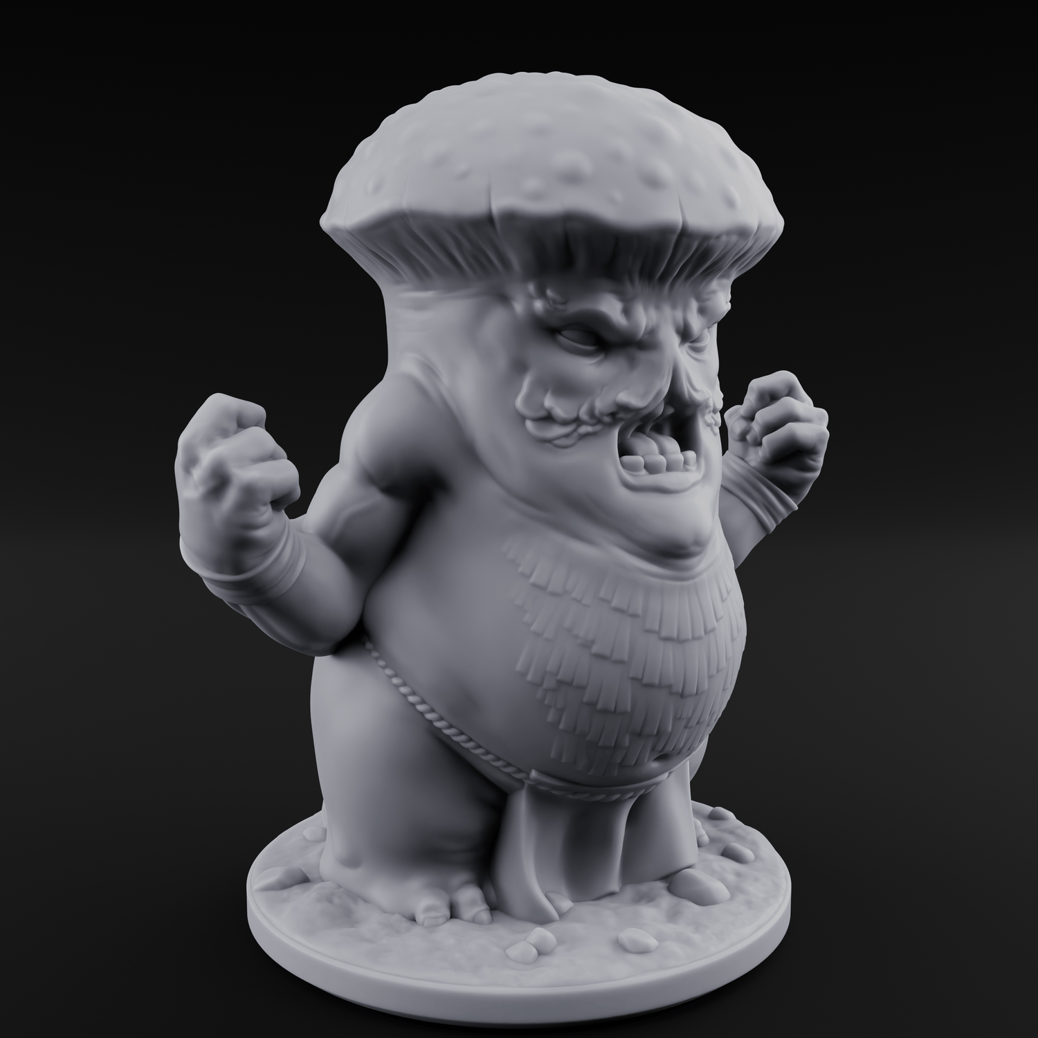 Fists Up Grumpy Myconid Brawlers Miniature for Dungeons and Dragons, Pathfinder or other TTRPGs