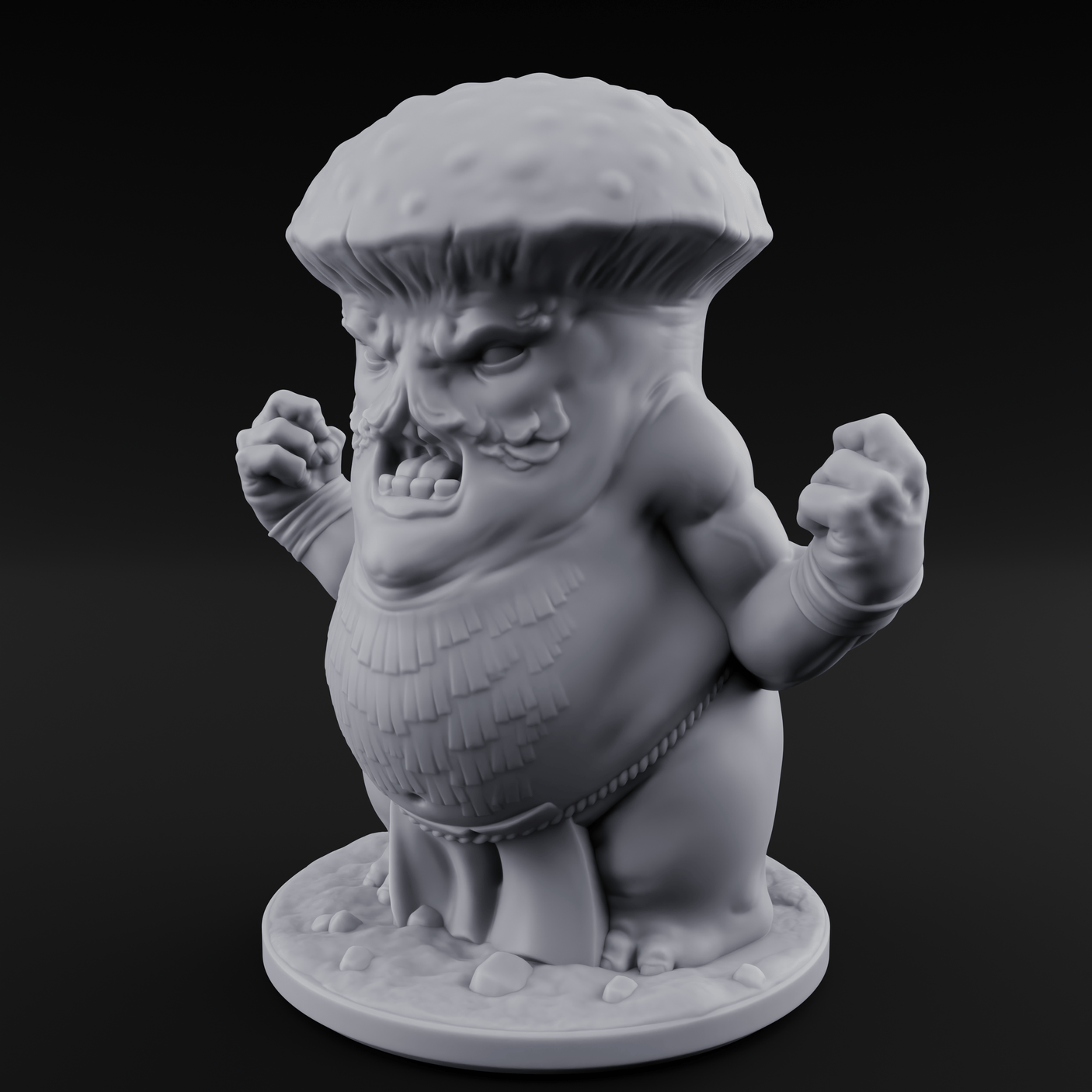 Fists Up Grumpy Myconid Brawler A Miniature for Dungeons and Dragons, Pathfinder or other TTRPGs