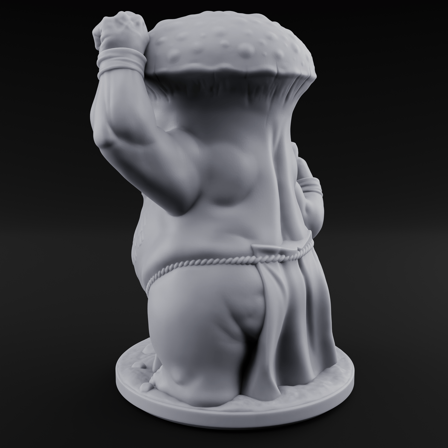 Fists Up Grumpy Myconid Brawler B Miniature for Dungeons and Dragons, Pathfinder or other TTRPGs