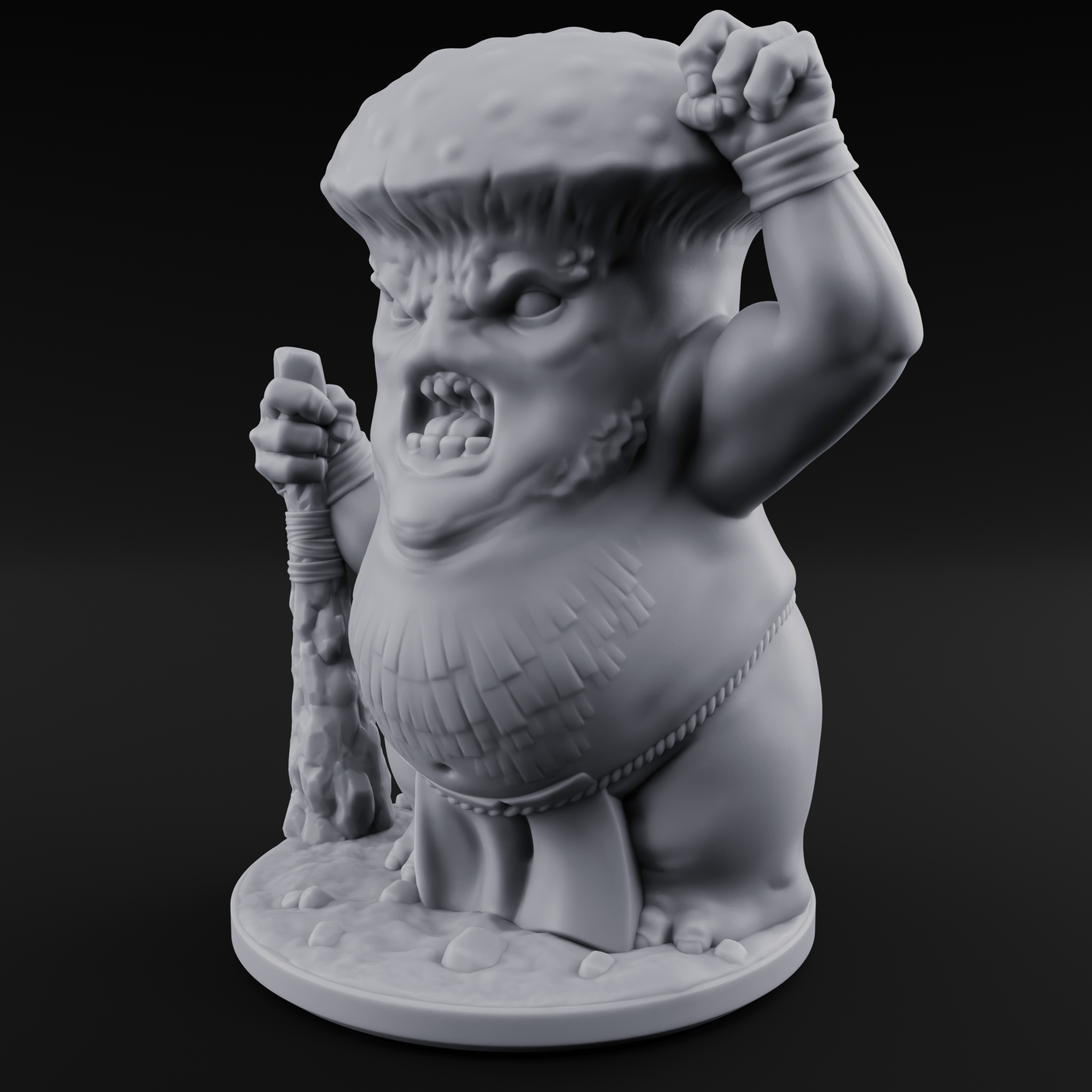 Fists Up Grumpy Myconid Brawler B Miniature for Dungeons and Dragons, Pathfinder or other TTRPGs