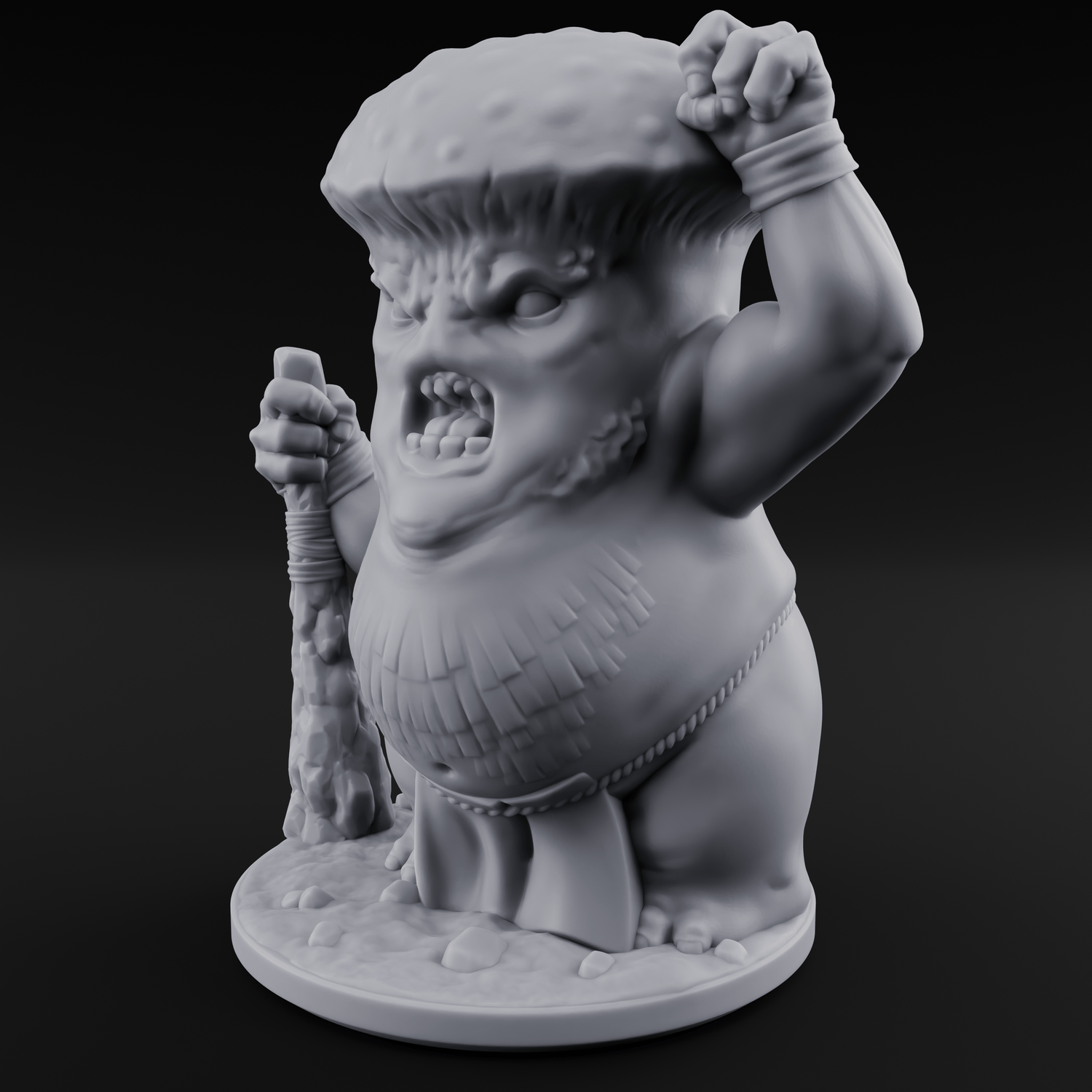 Fists Up Grumpy Myconid Brawler B Miniature for Dungeons and Dragons, Pathfinder or other TTRPGs