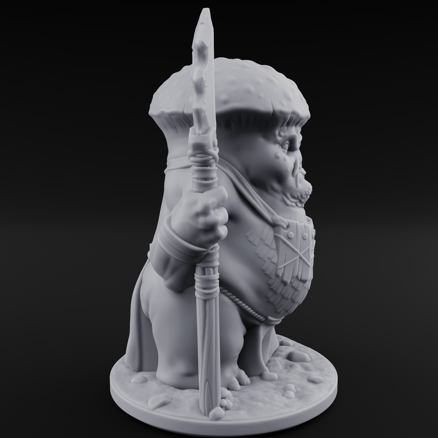 Fists Up Grumpy Myconid Brawler C Miniature for Dungeons and Dragons, Pathfinder or other TTRPGs