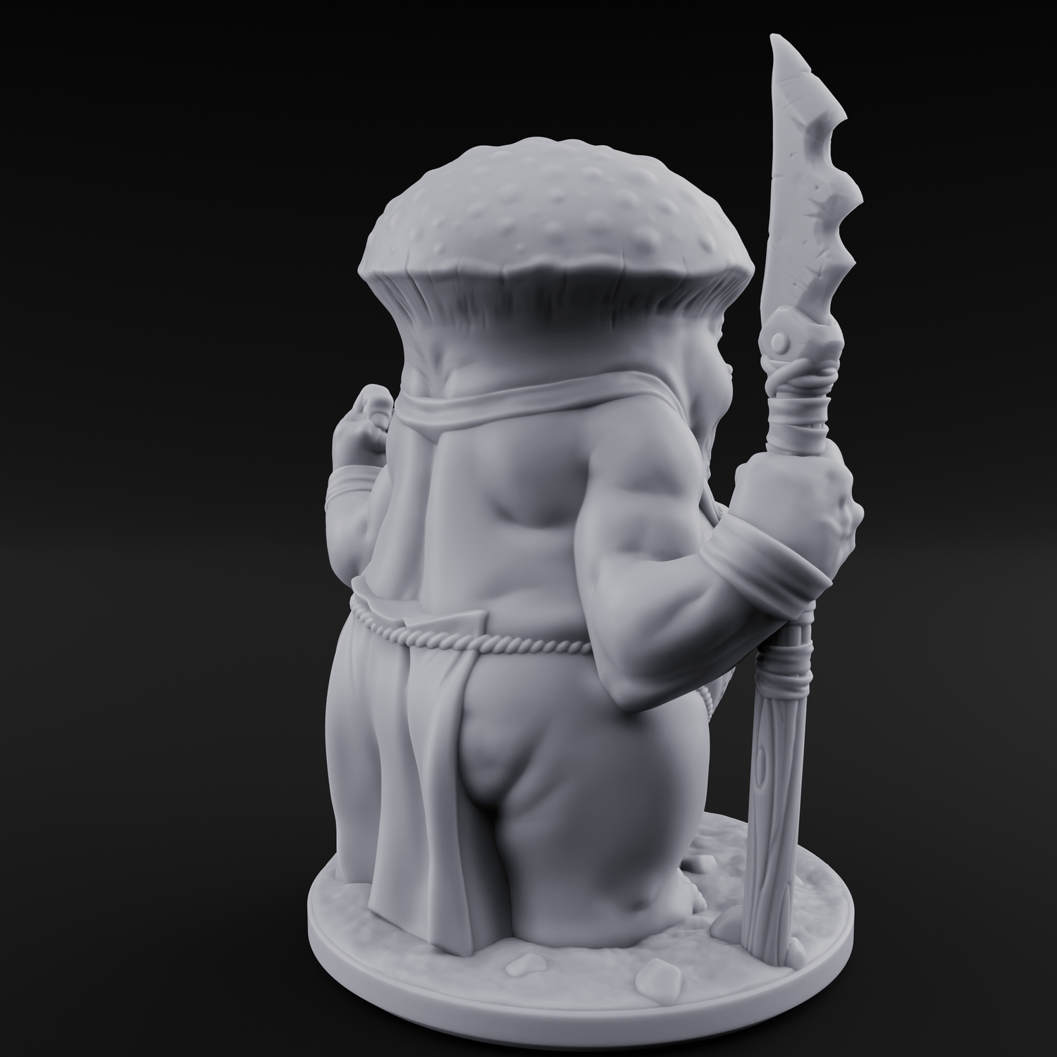 Fists Up Grumpy Myconid Brawler C Miniature for Dungeons and Dragons, Pathfinder or other TTRPGs
