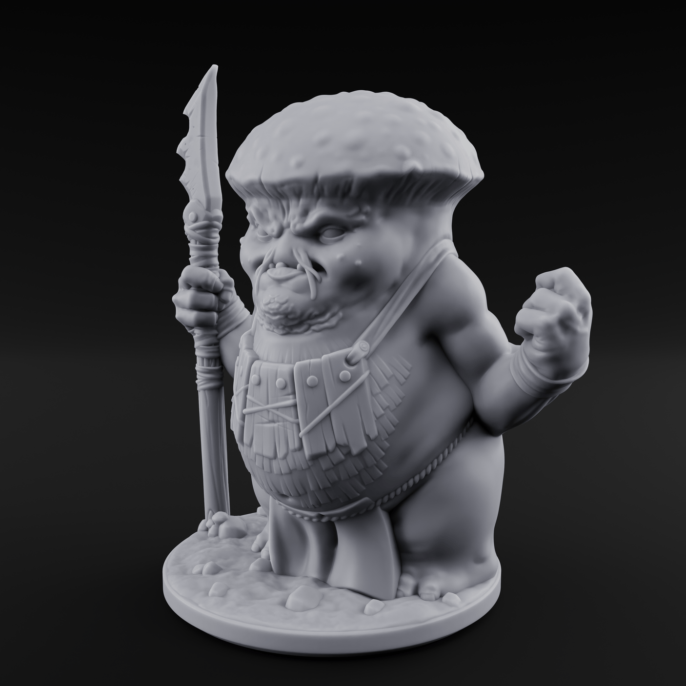 Fists Up Grumpy Myconid Brawler C Miniature for Dungeons and Dragons, Pathfinder or other TTRPGs