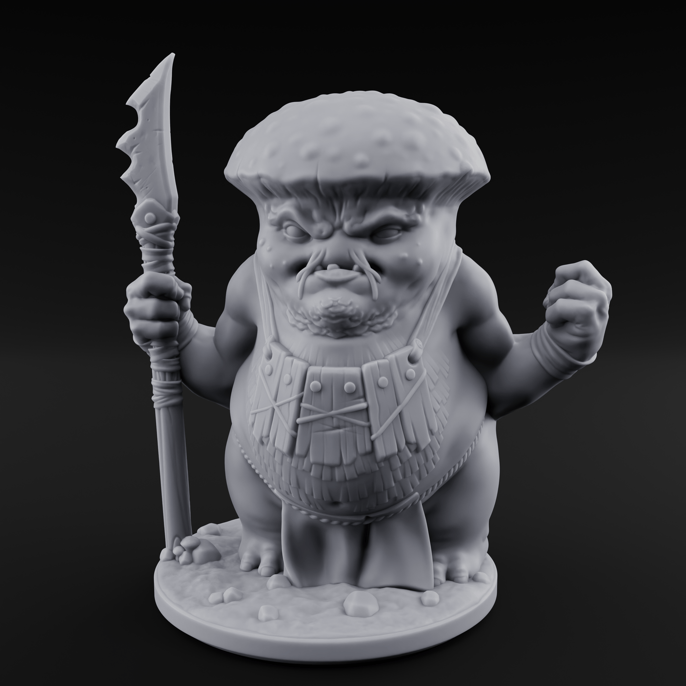 Fists Up Grumpy Myconid Brawler C Miniature for Dungeons and Dragons, Pathfinder or other TTRPGs