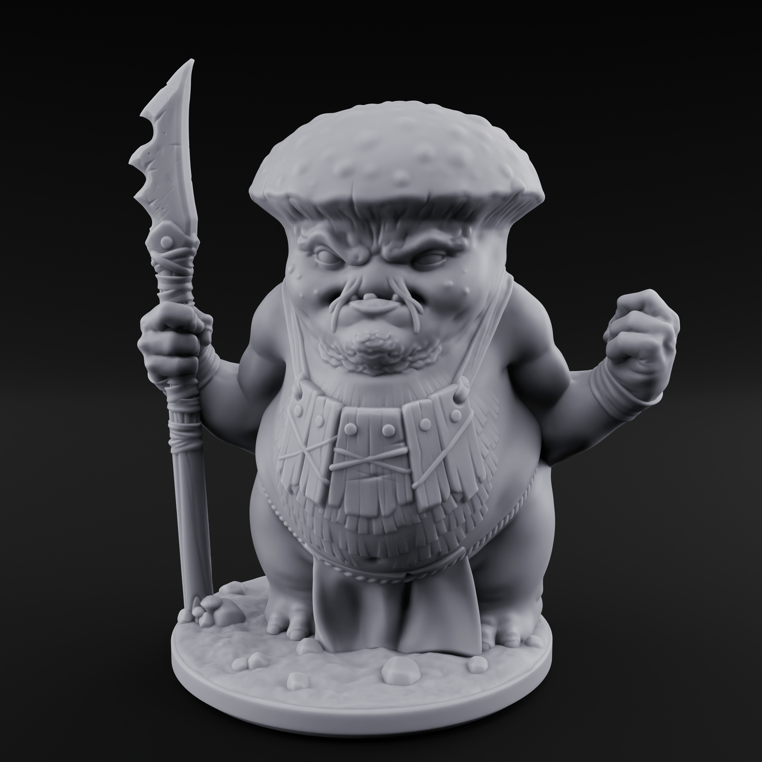 Fists Up Grumpy Myconid Brawler C Miniature for Dungeons and Dragons, Pathfinder or other TTRPGs