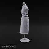 Fur-Trimmed Button-Eyed Clothing Mannequin Miniature for Dungeons and Dragons, Pathfinder or other TTRPGs