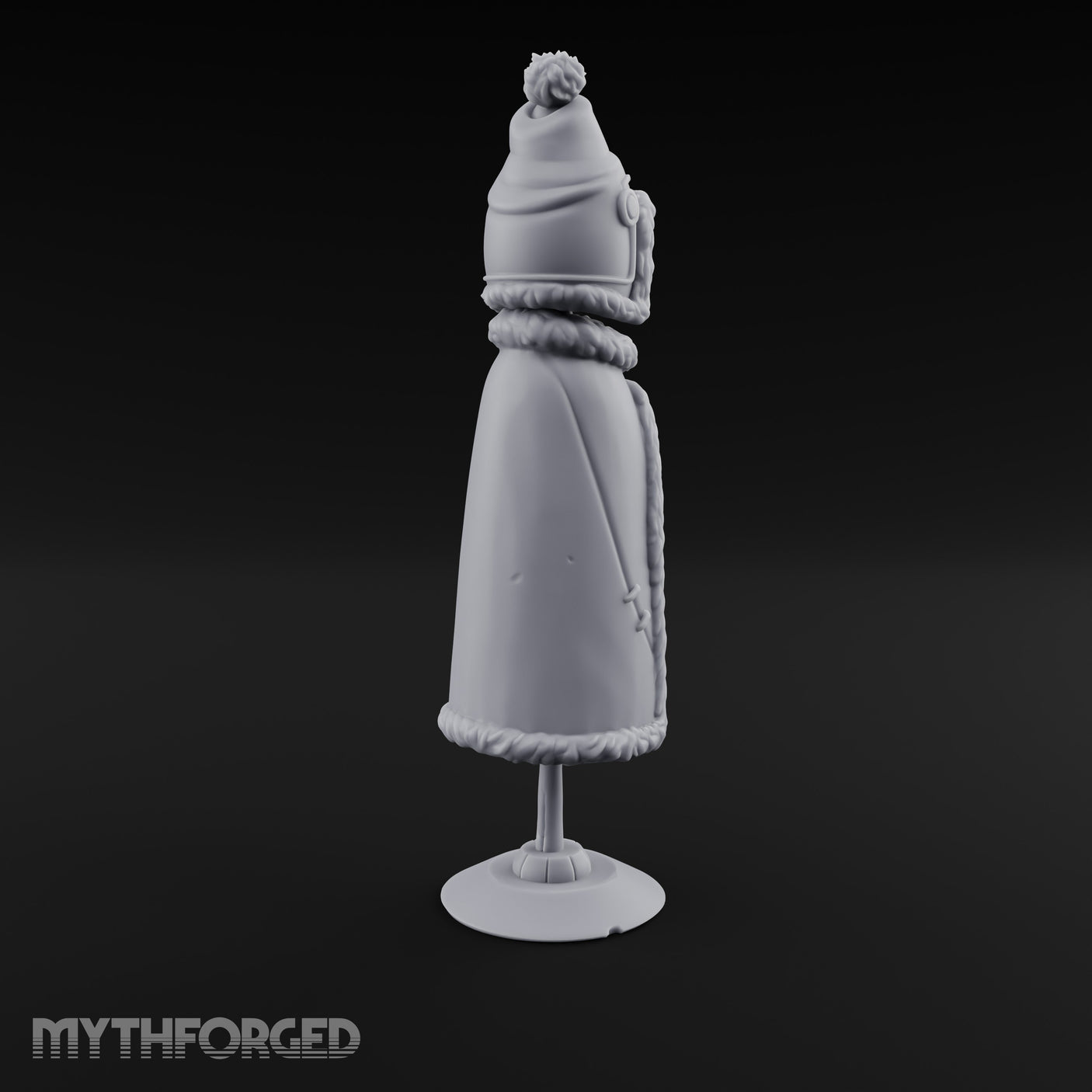 Fur-Trimmed Button-Eyed Clothing Mannequin Miniature for Dungeons and Dragons, Pathfinder or other TTRPGs