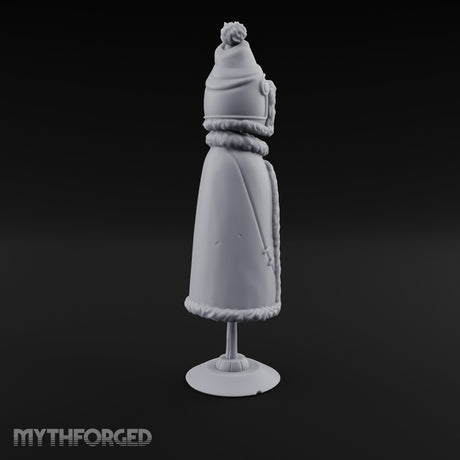 Fur-Trimmed Button-Eyed Clothing Mannequin Miniature for Dungeons and Dragons, Pathfinder or other TTRPGs