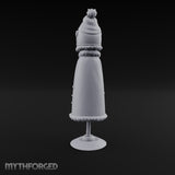 Fur-Trimmed Button-Eyed Clothing Mannequin Miniature for Dungeons and Dragons, Pathfinder or other TTRPGs