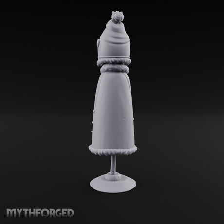 Fur-Trimmed Button-Eyed Clothing Mannequin Miniature for Dungeons and Dragons, Pathfinder or other TTRPGs