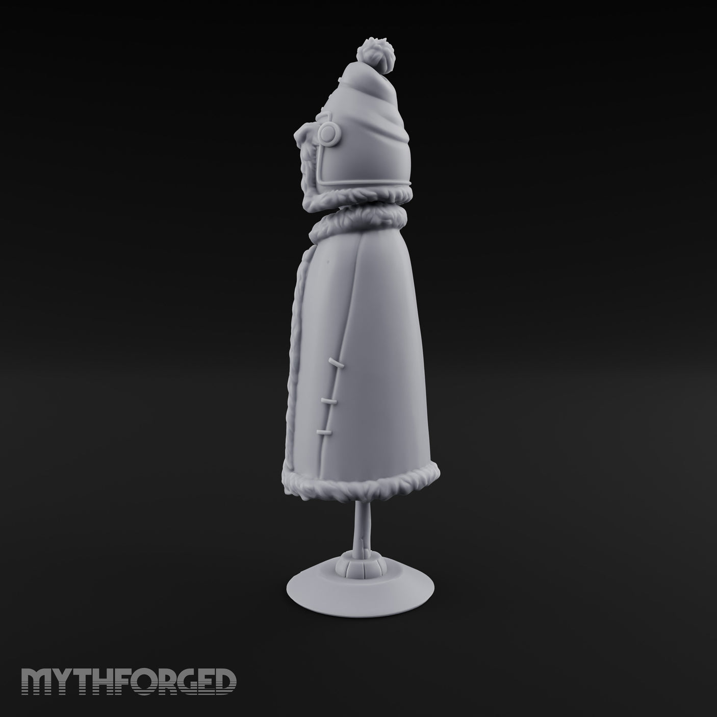 Fur-Trimmed Button-Eyed Clothing Mannequin Miniature for Dungeons and Dragons, Pathfinder or other TTRPGs