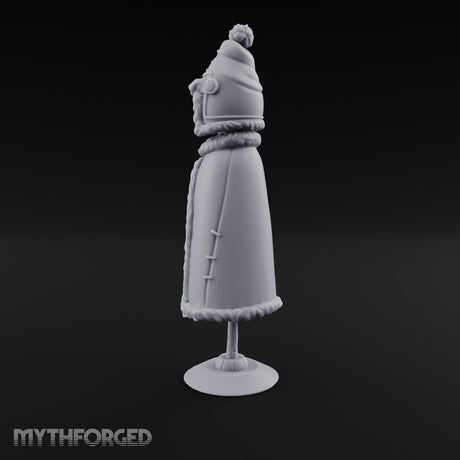 Fur-Trimmed Button-Eyed Clothing Mannequin Miniature for Dungeons and Dragons, Pathfinder or other TTRPGs